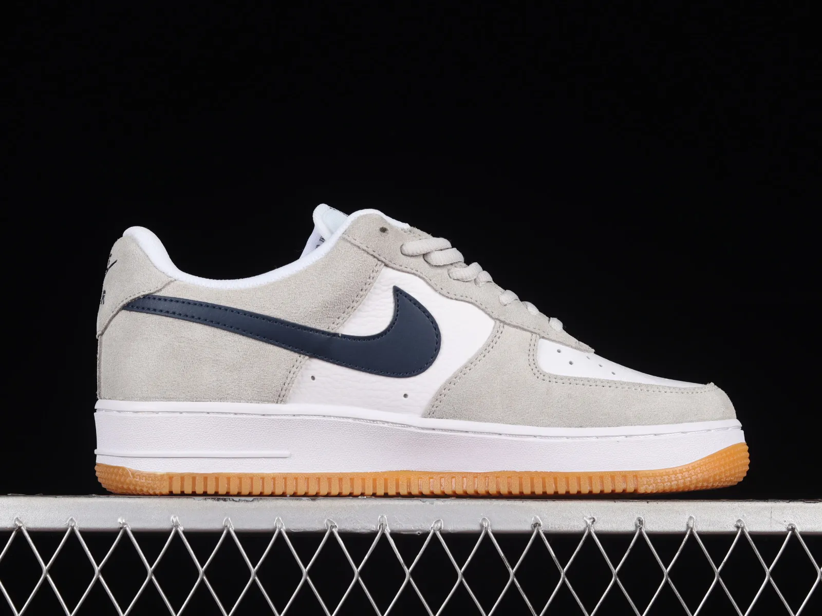 Nike Air Force 1 07 Low Suede Grey Navy Blue Gum AH0289-100