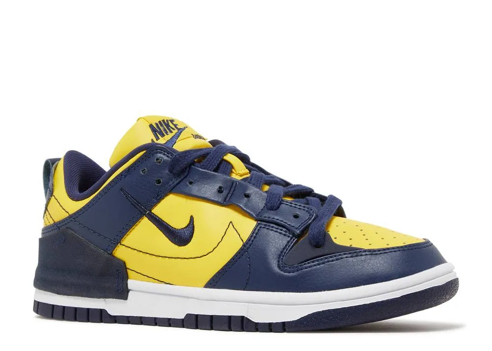 Nike Womens Dunk Low Disrupt 2 Michigan Navy Maize White Midnight Varsity DV4024-400