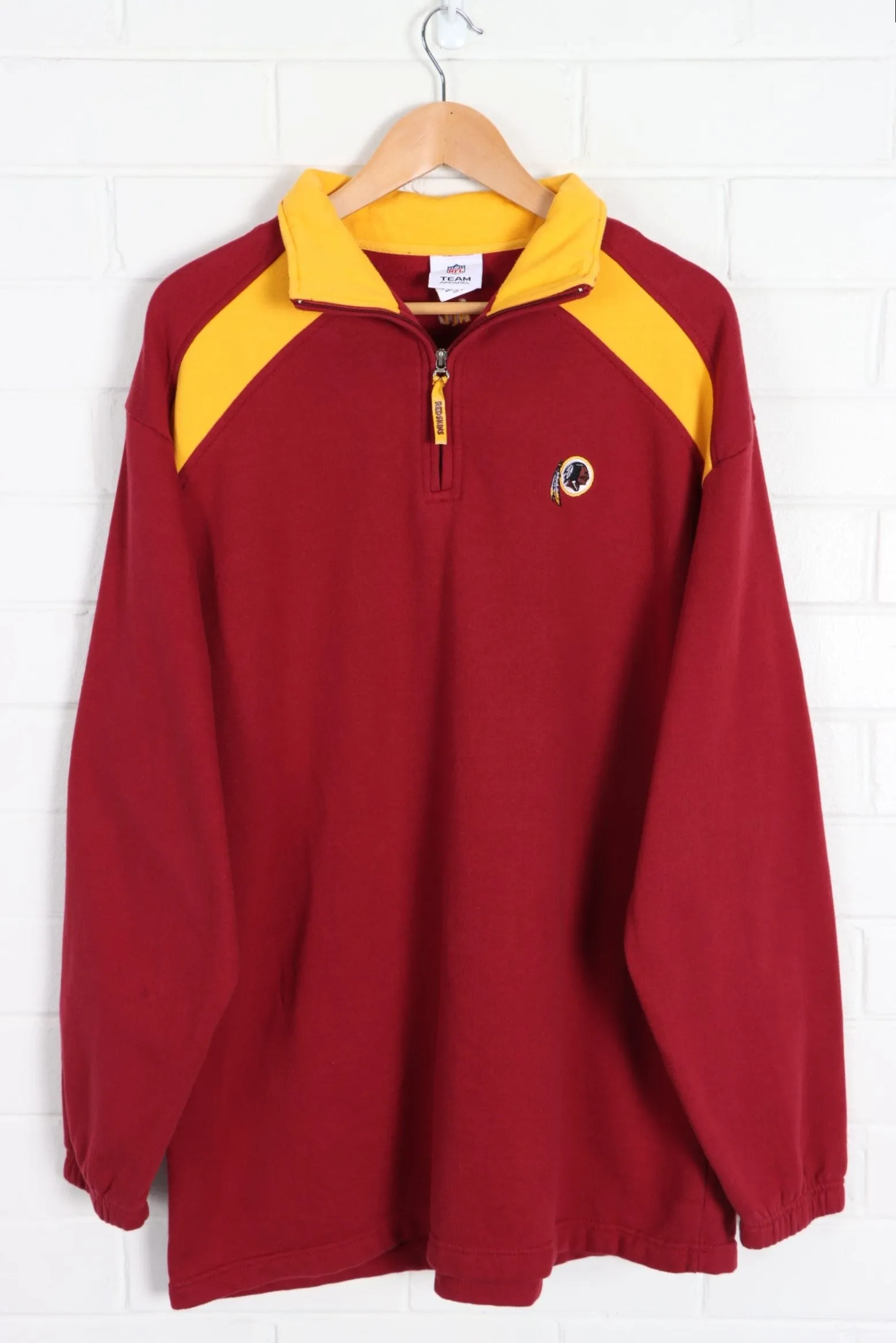 NLF Washington Redskins Embroidered Logo 1/4 Zip Sweatshirt (XL)