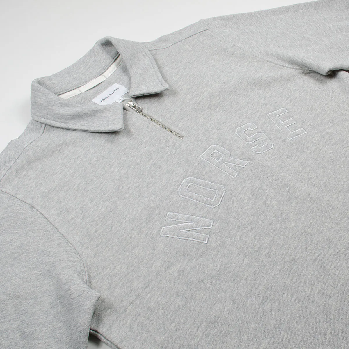 Norse Projects - Jorn Half Zip Polo - Light Grey Melange