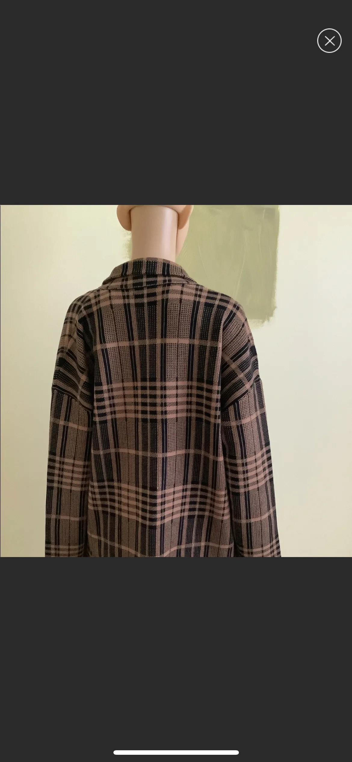 Notch Collar Plaid Cardigan Sweater Coat