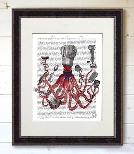 Octopus French Chef Book Print