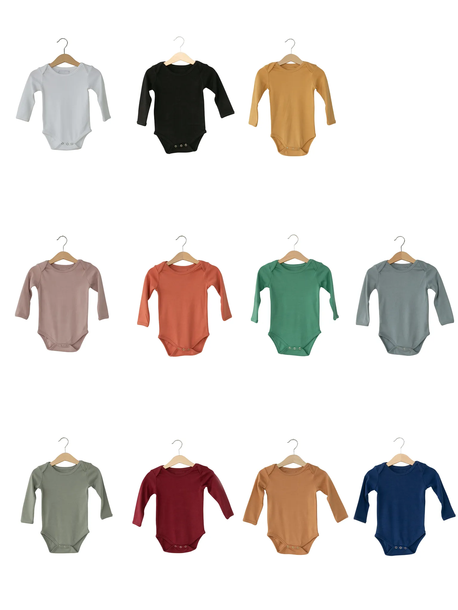 Organic Long Sleeve Bodysuit -  Colors