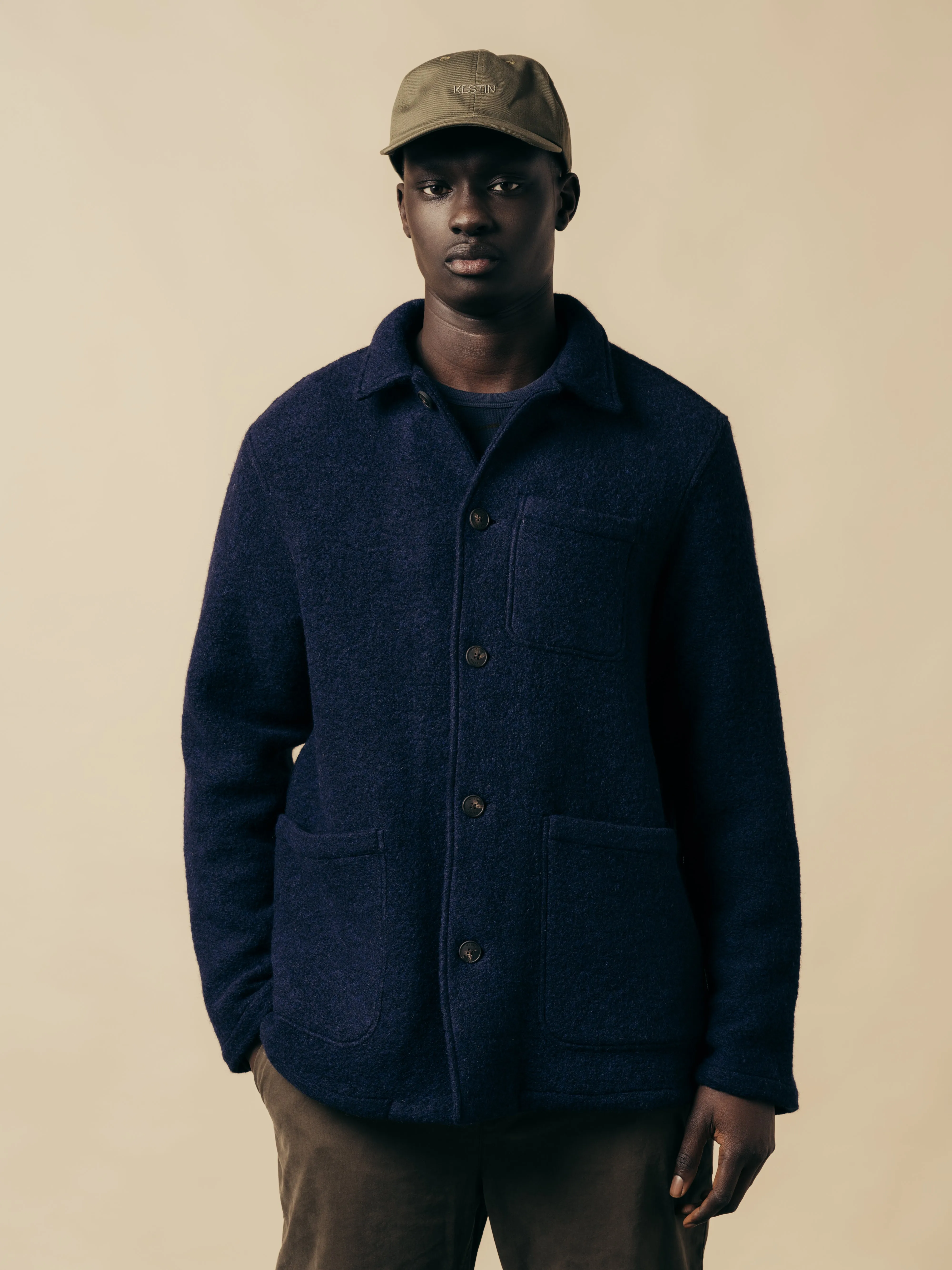 Ormiston Jacket In Midnight Blue Wool Blend