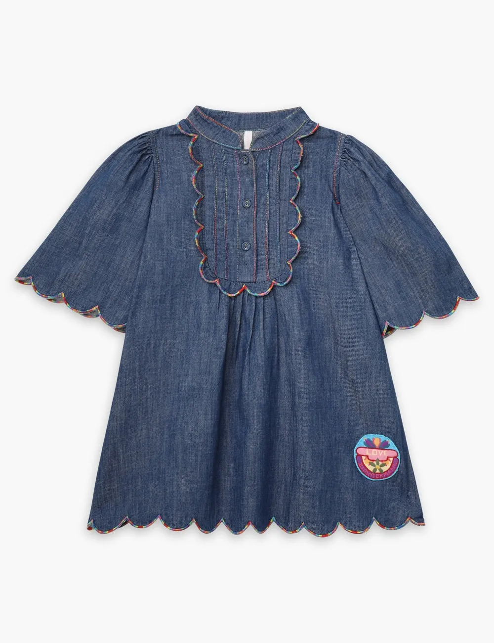 Ottie Scallop Denim Dress