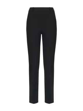 Pantalone a gamba dritta in tessuto Compact (long drop) - Nero