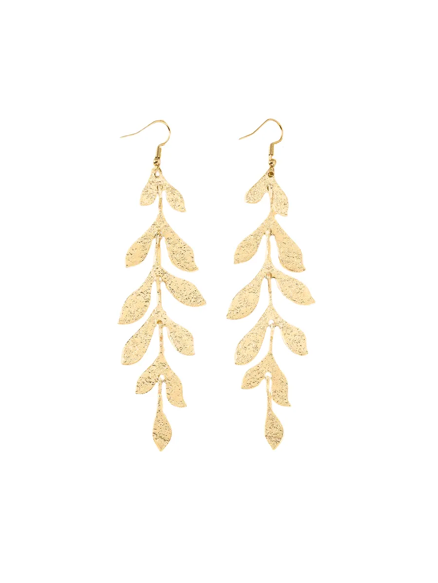 Pendientes LONG LEAVES DORADO