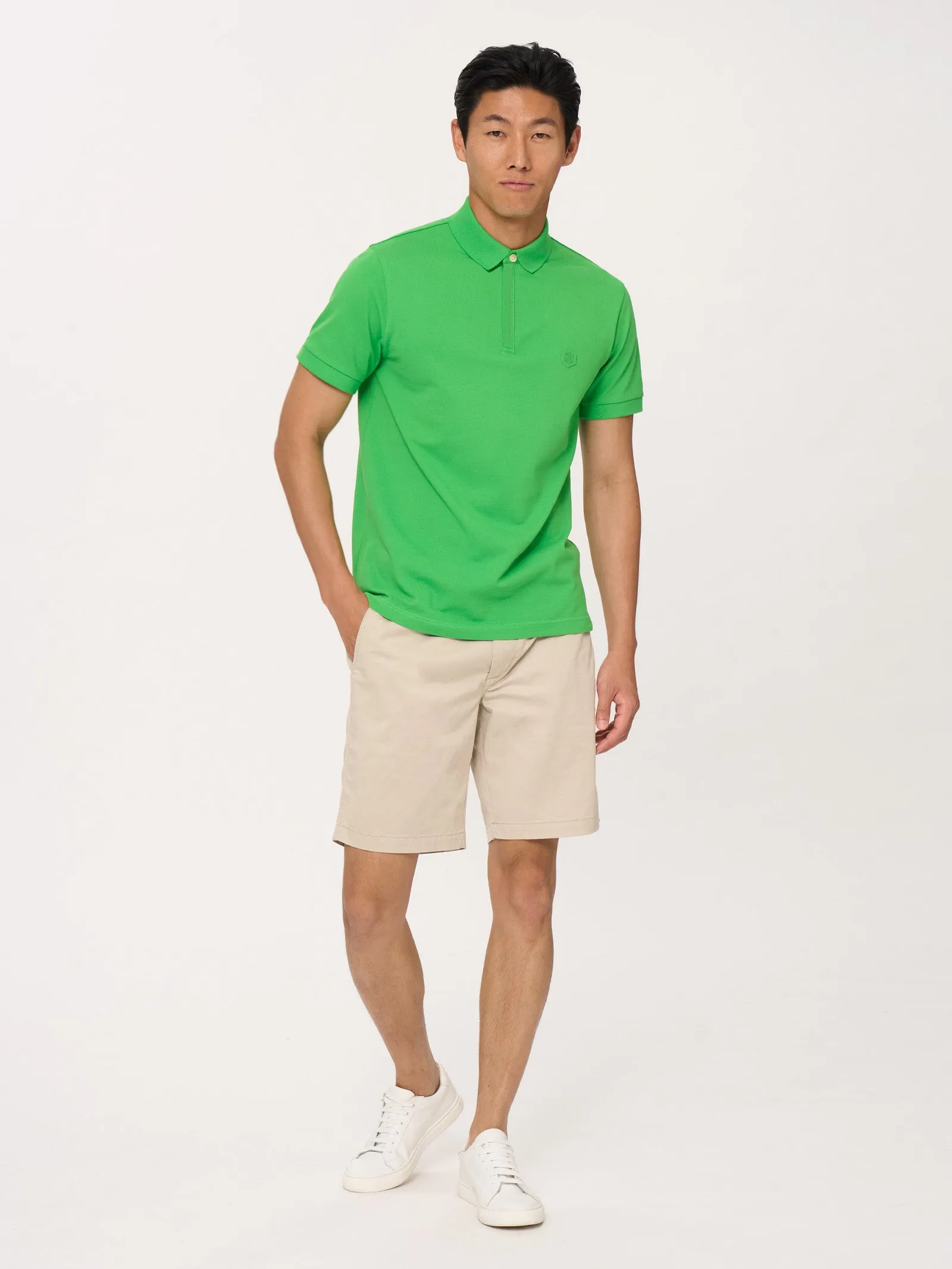 Polo in Eco Cotton Piquet Stretch - Cayenne