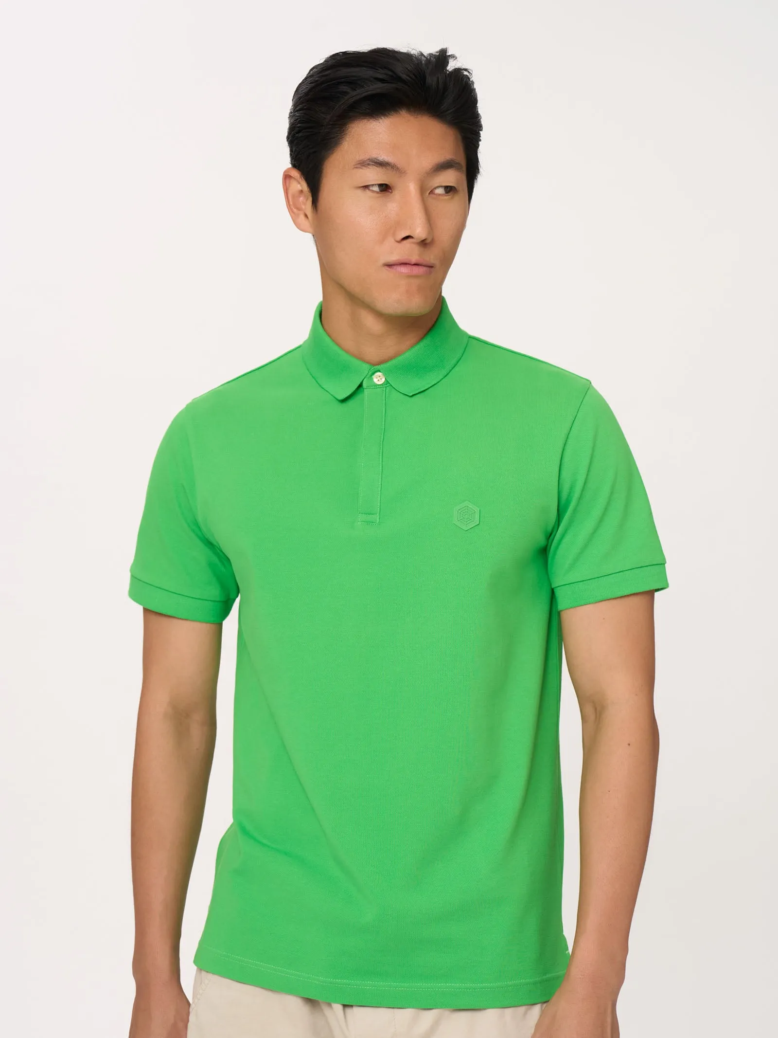 Polo in Eco Cotton Piquet Stretch - Cayenne