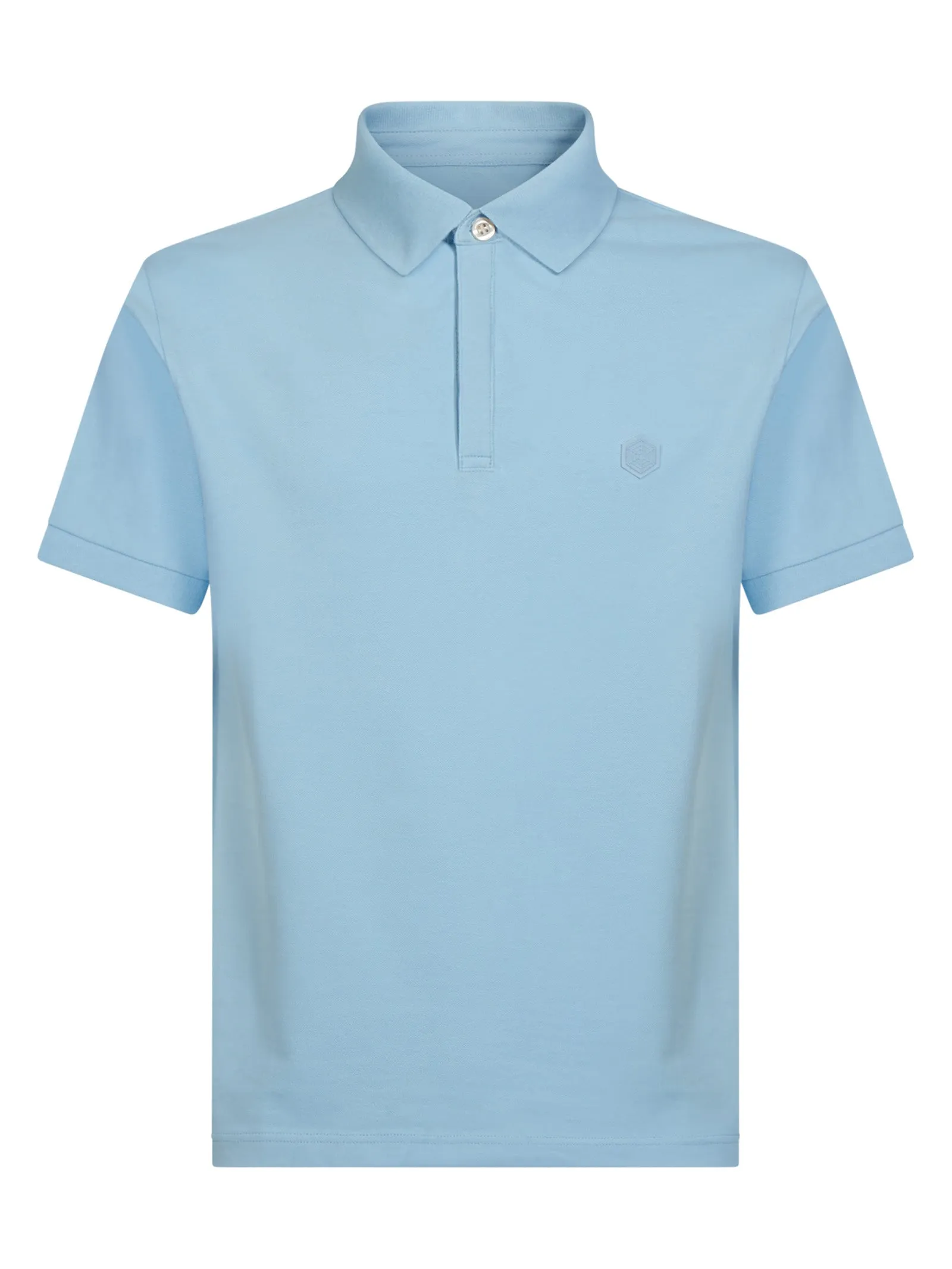 Polo in Eco Cotton Piquet Stretch - Clear Sky