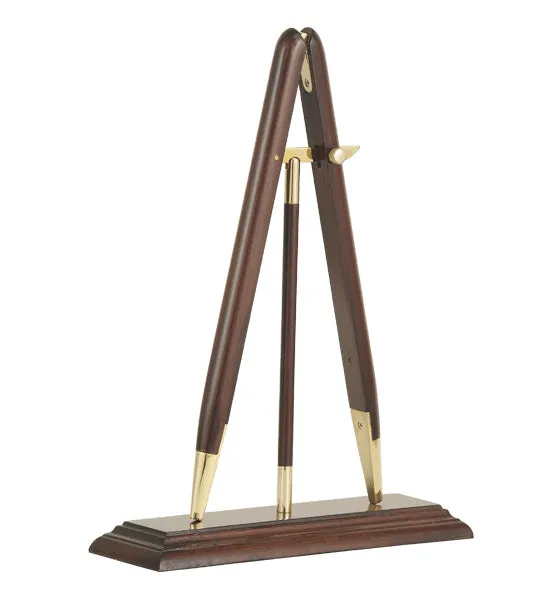 Presentation Pace Stick Desk Stand & Plate - Rosewood Finish