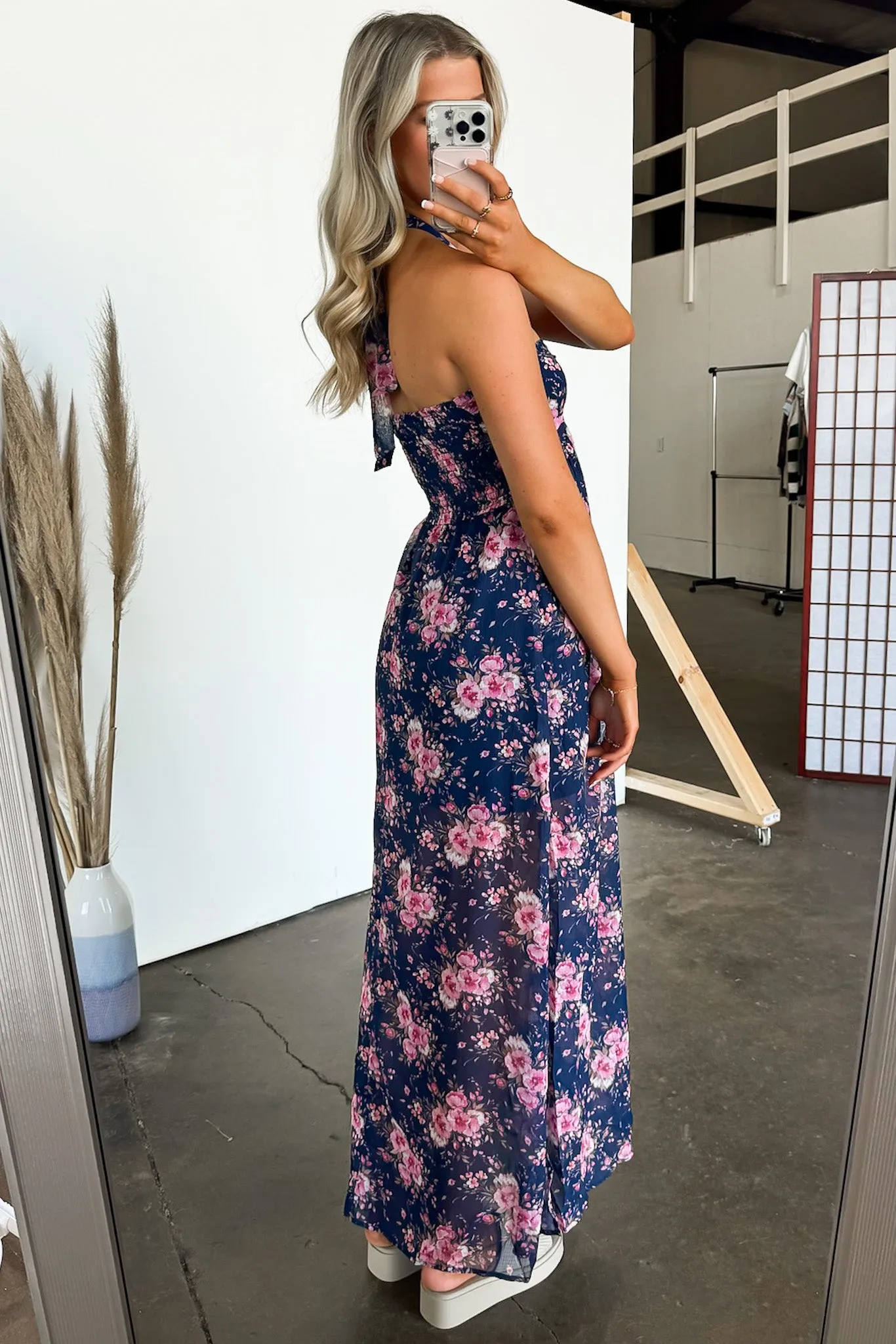 Pretty Demeanor Floral Halter Maxi Dress -BACK IN STOCK