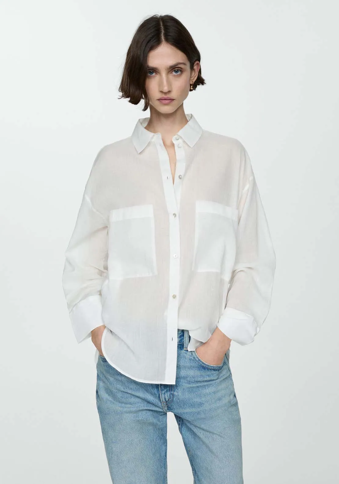 Ramie shirt with pockets