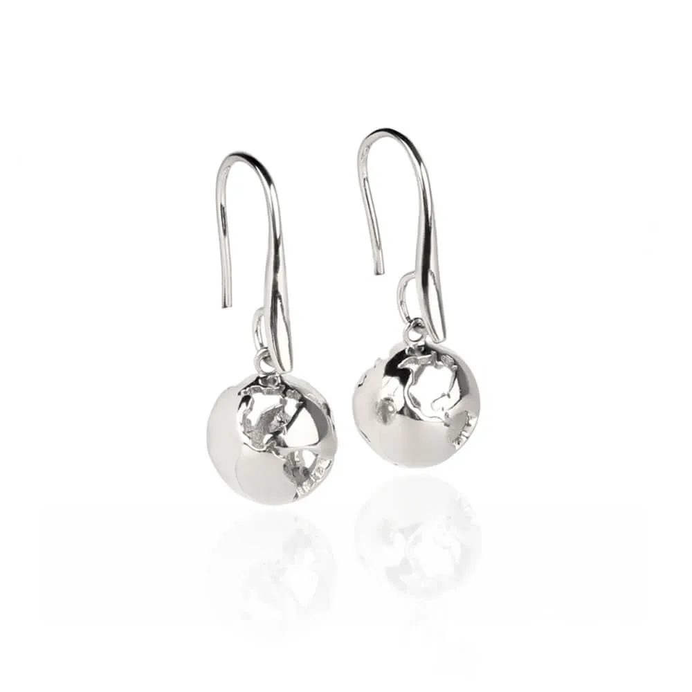 Rhodium Long Earth Earrings