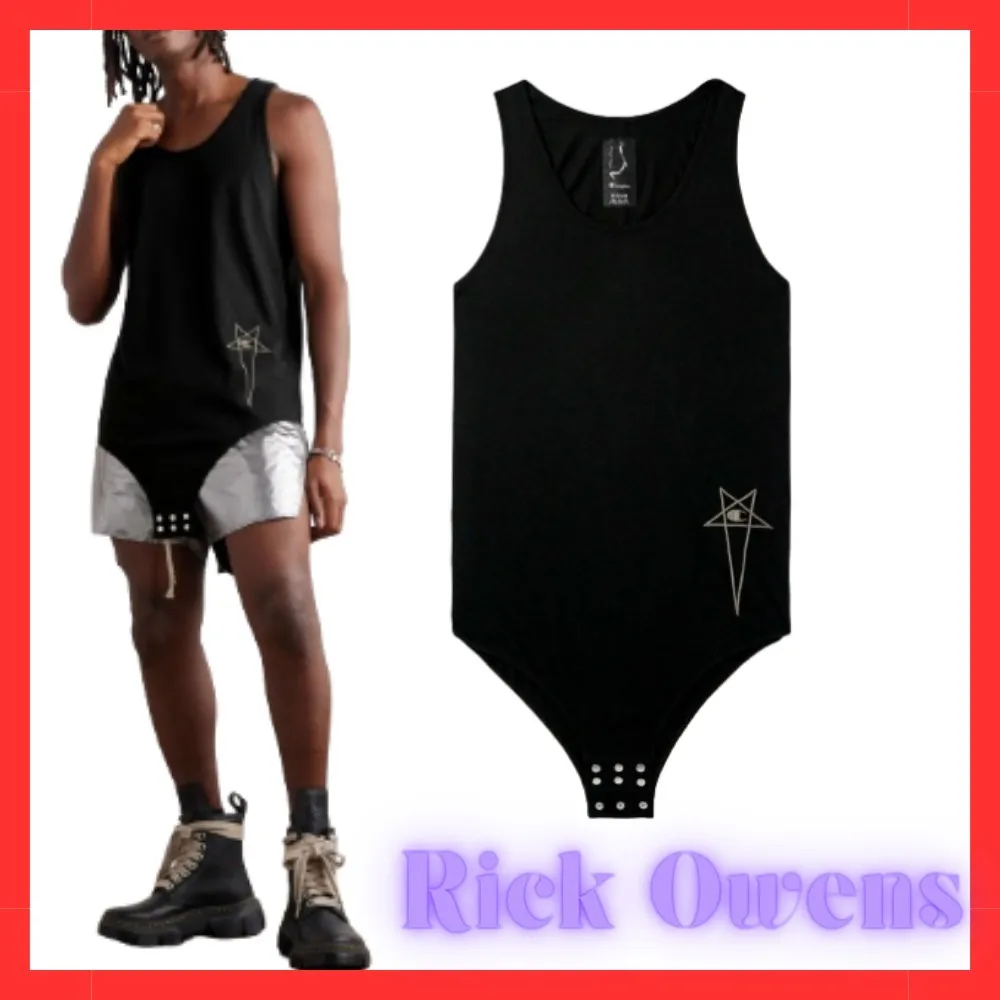 RICK OWENS  |Star Unisex Studded Street Style Collaboration Cotton