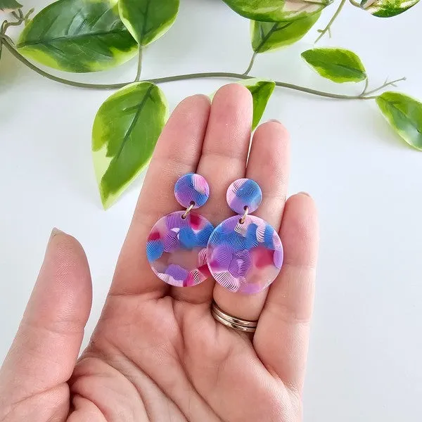 Round Drop Earrings - Cotton Candy