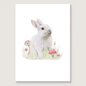 SALE - White Rabbit print A3