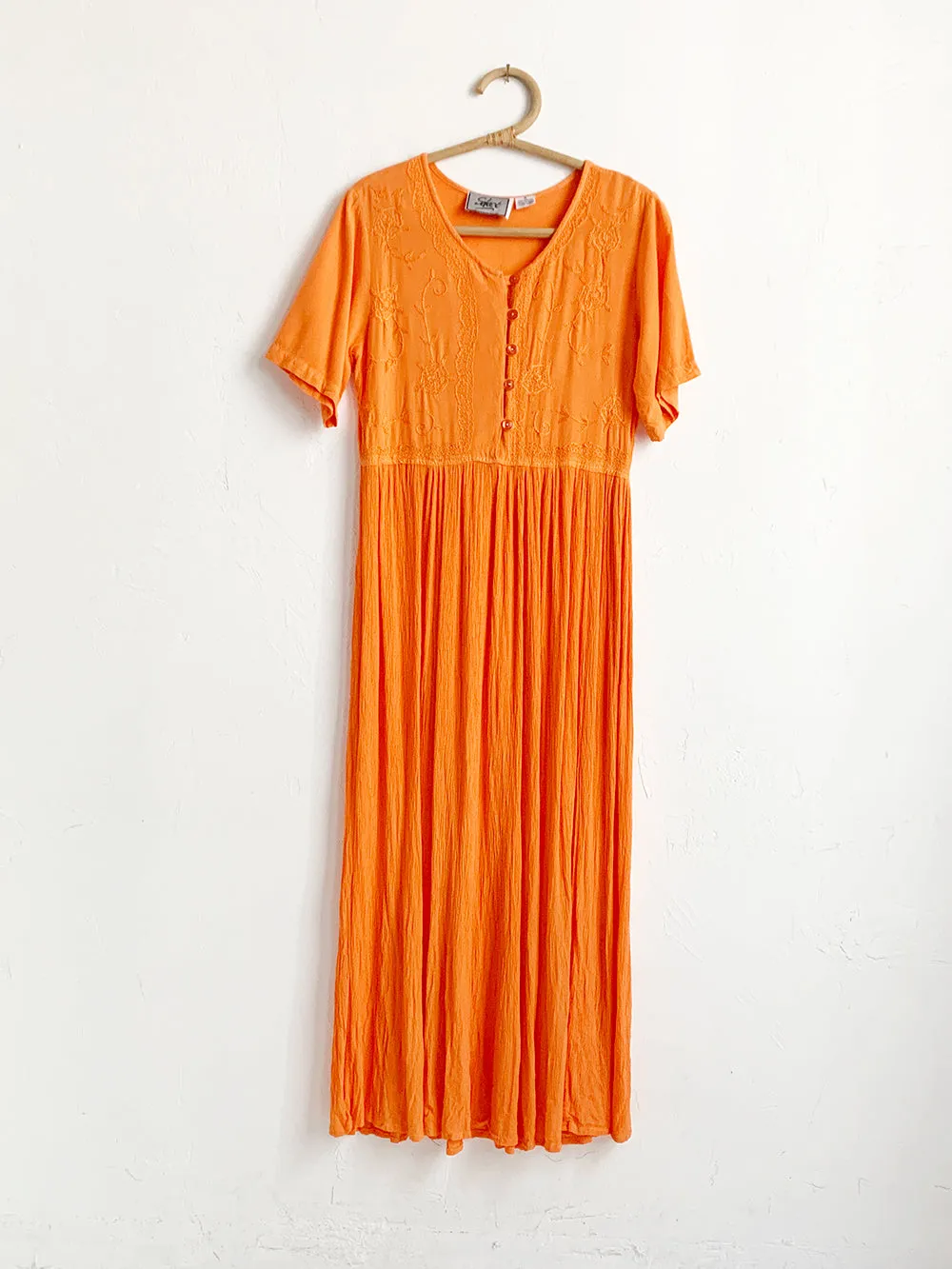 Select Juicy Orange Crinkle Midi Dress