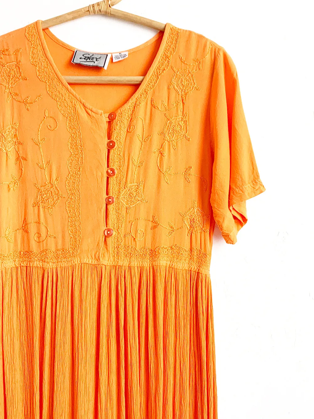 Select Juicy Orange Crinkle Midi Dress