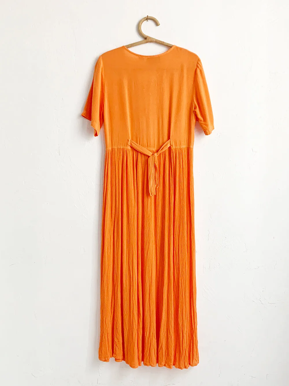 Select Juicy Orange Crinkle Midi Dress