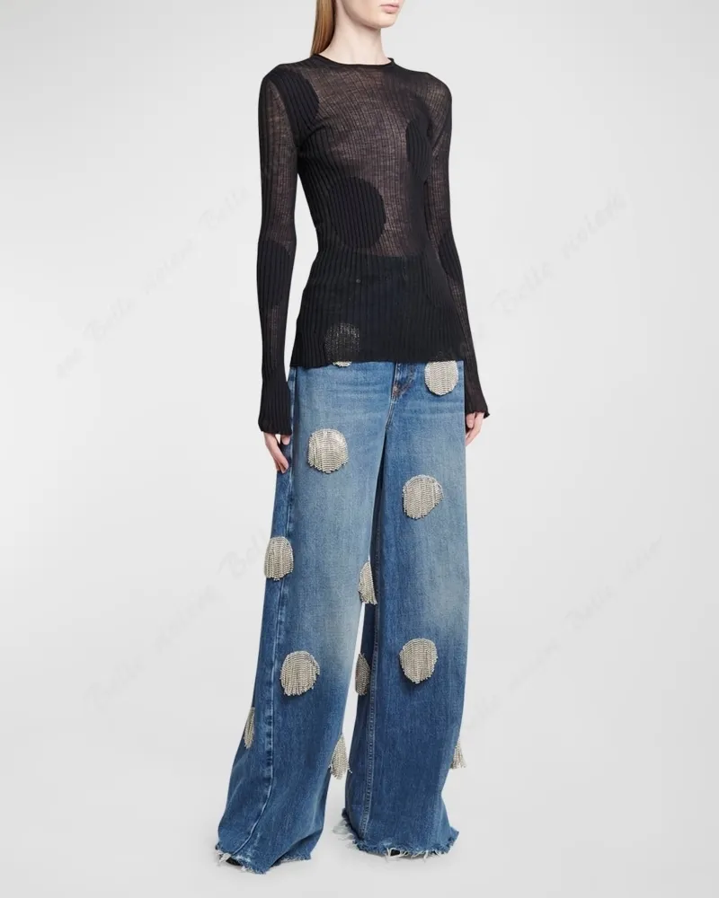 Stella McCartney  |Dots Casual Style Unisex Wool Street Style Long Sleeves