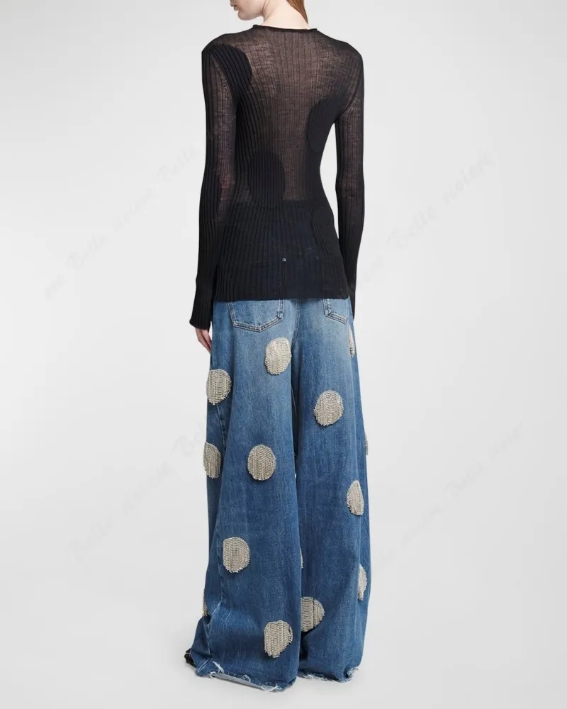 Stella McCartney  |Dots Casual Style Unisex Wool Street Style Long Sleeves