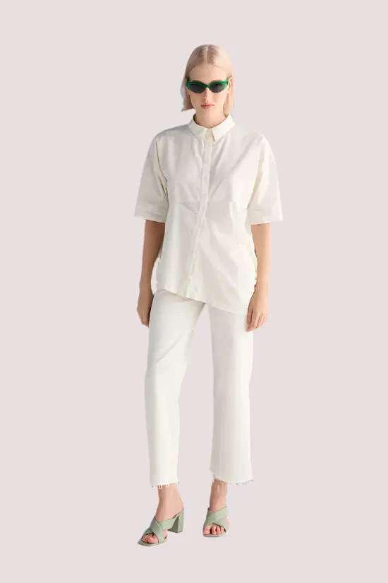 Straight Leg Trousers - White