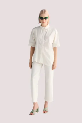 Straight Leg Trousers - White