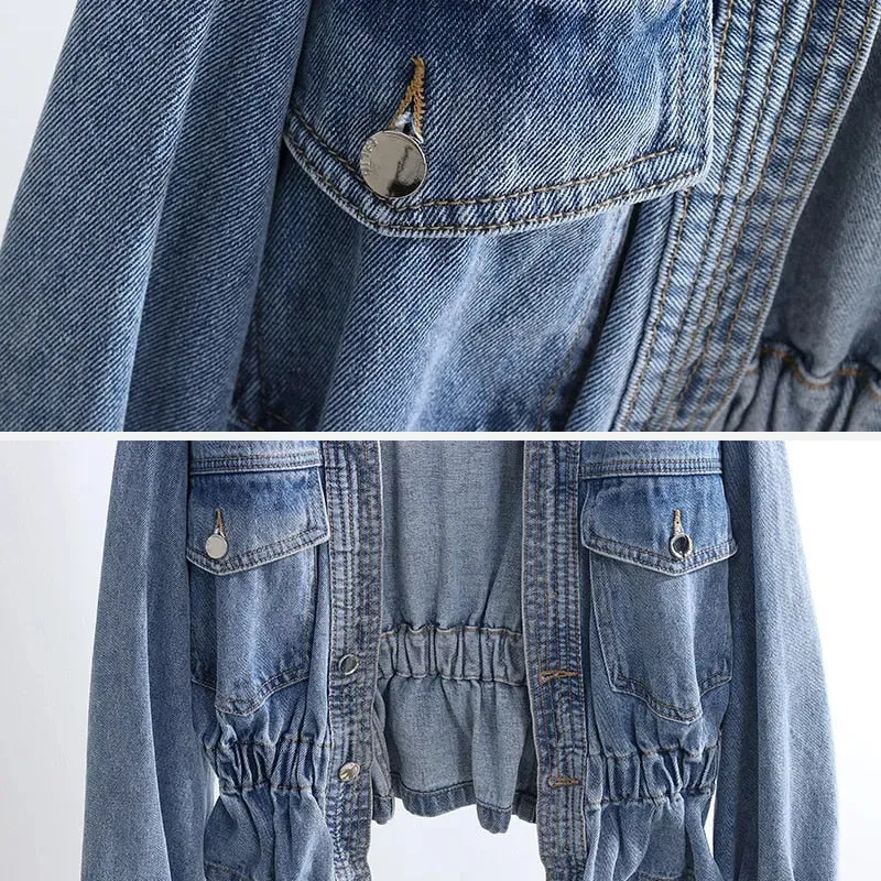 Streetwear Short Denim Jacket Fashion Trend All-match Women Overcoat