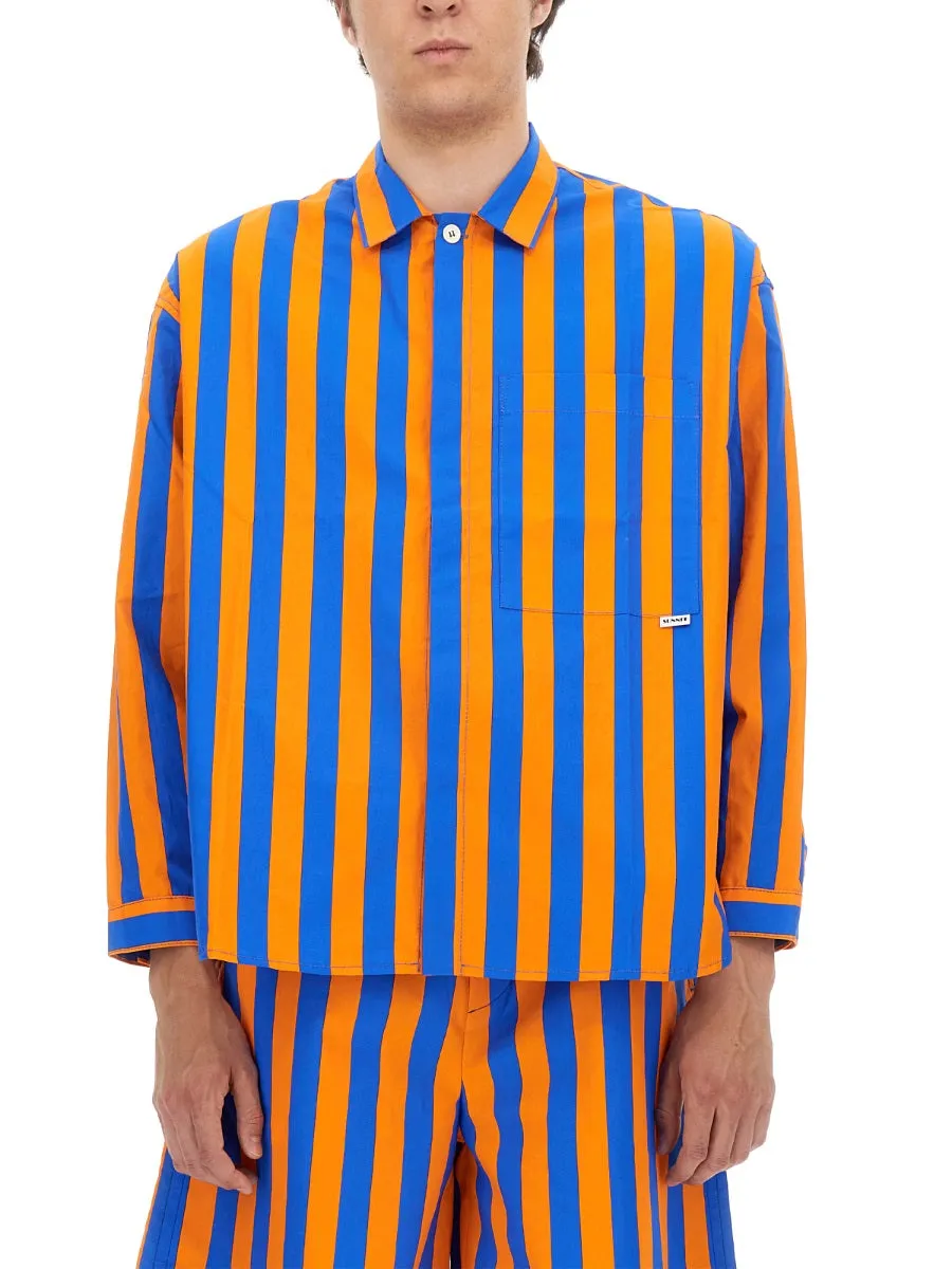 Sunnei Striped Long-Sleeved Shirt