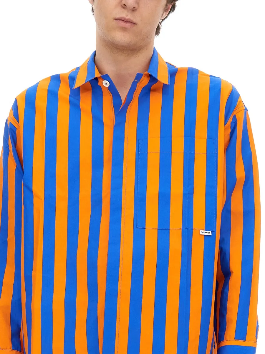 Sunnei Striped Long-Sleeved Shirt