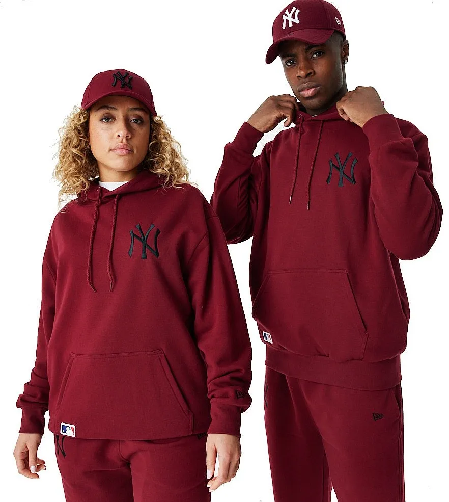 sweatshirt New Era League Essentials OS Hoody MLB New York Yankees - Cardinal/Black