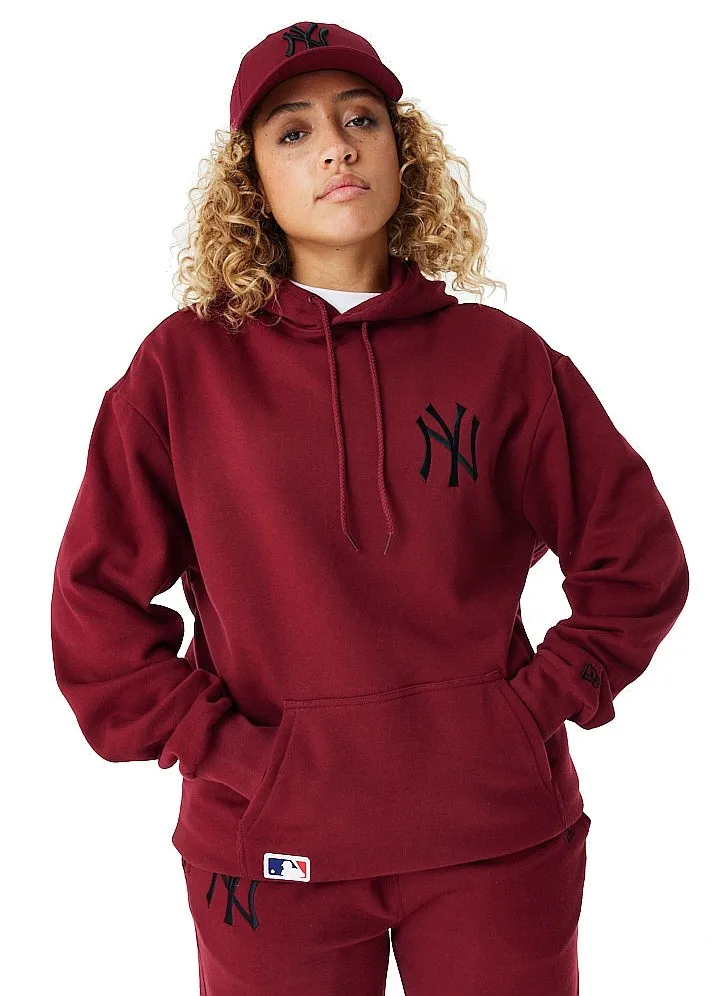 sweatshirt New Era League Essentials OS Hoody MLB New York Yankees - Cardinal/Black