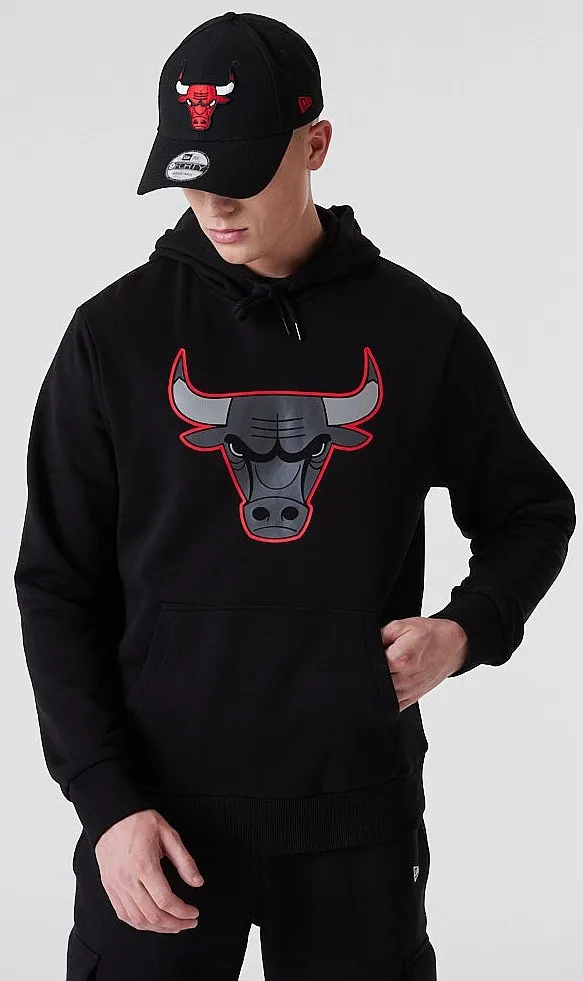 sweatshirt New Era Outlline Logo Pullover NBA Chicago Bulls - Black/Faded Red - men´s