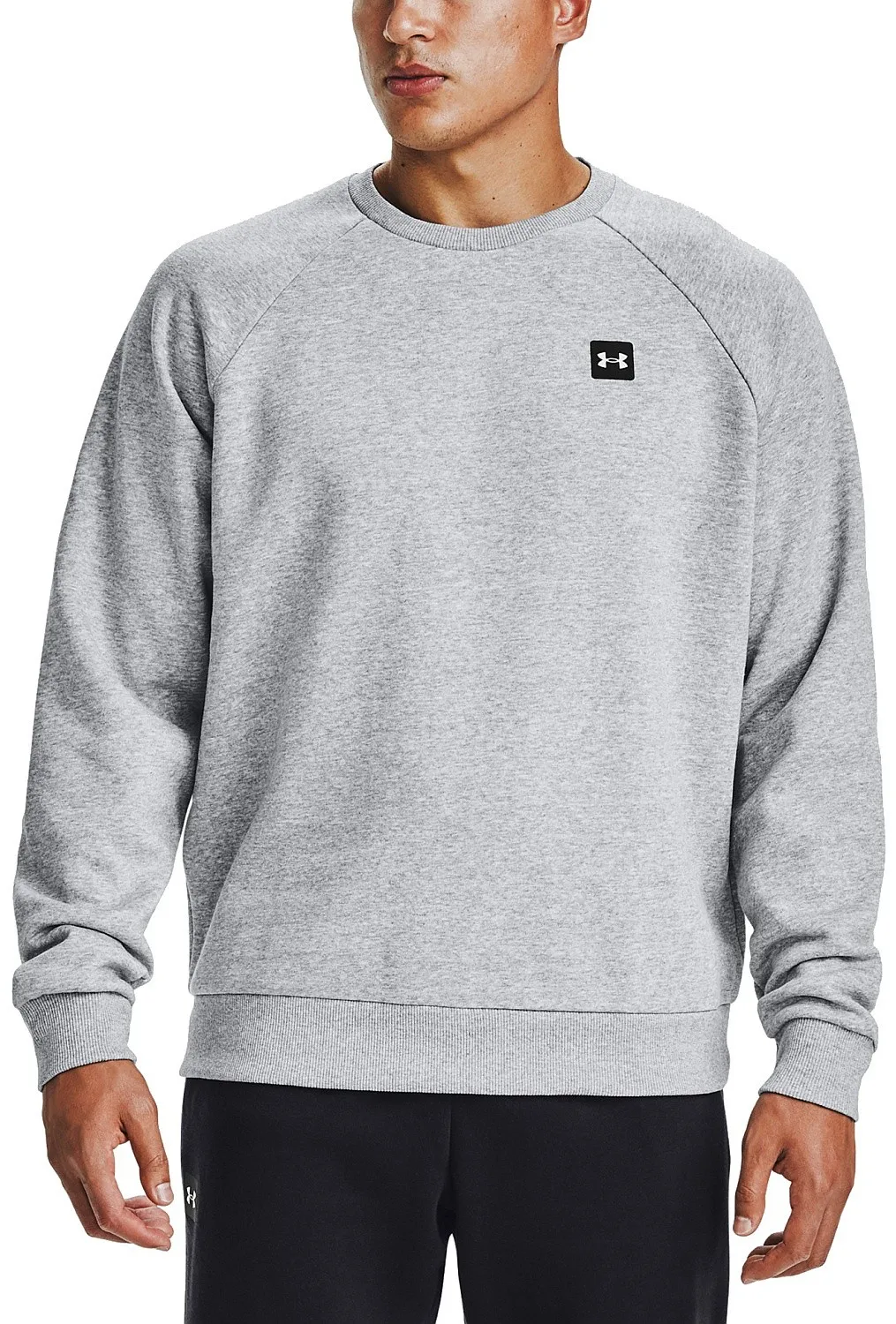 sweatshirt Under Armour Rival Fleece Crew - 011/Mod Gray Light Heather/Onyx White - men´s