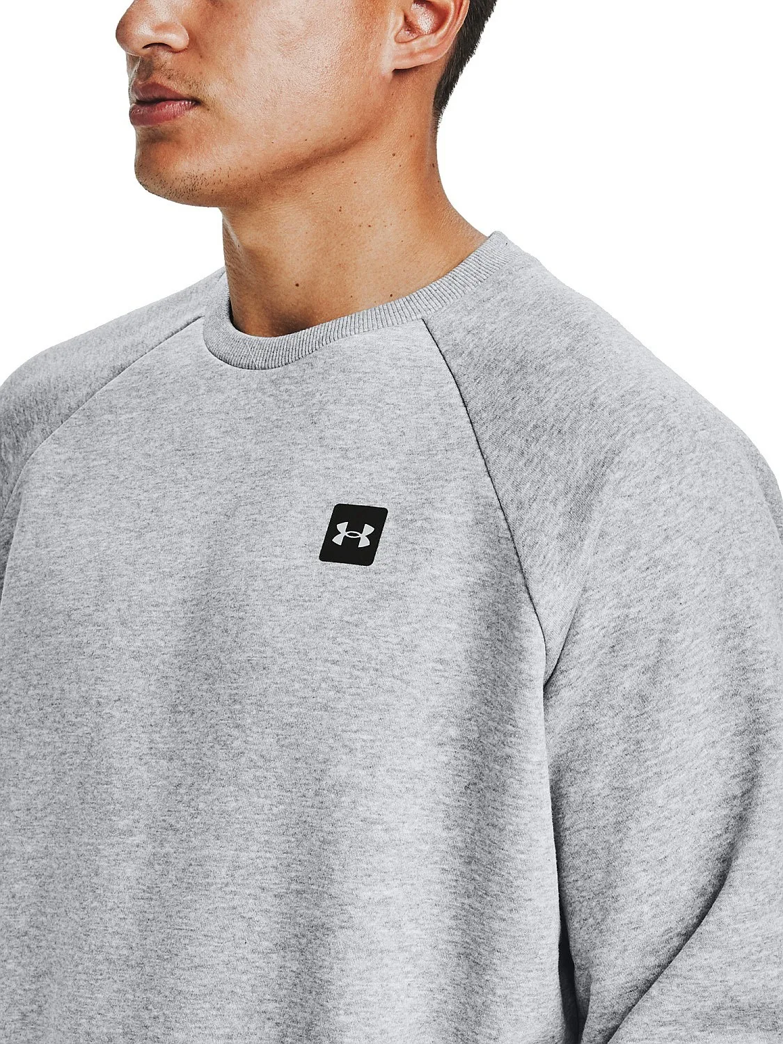 sweatshirt Under Armour Rival Fleece Crew - 011/Mod Gray Light Heather/Onyx White - men´s