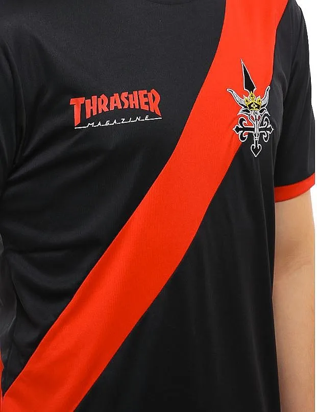 T-Shirt Thrasher Thrasher Futbol Jersey - Black/Red - men´s