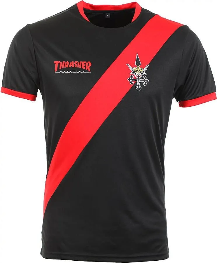 T-Shirt Thrasher Thrasher Futbol Jersey - Black/Red - men´s