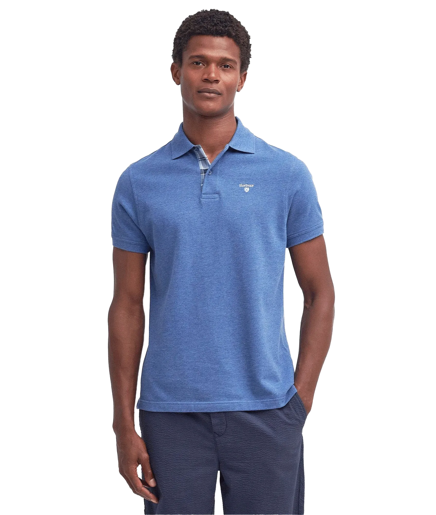 Tartan Pique Polo - Blue