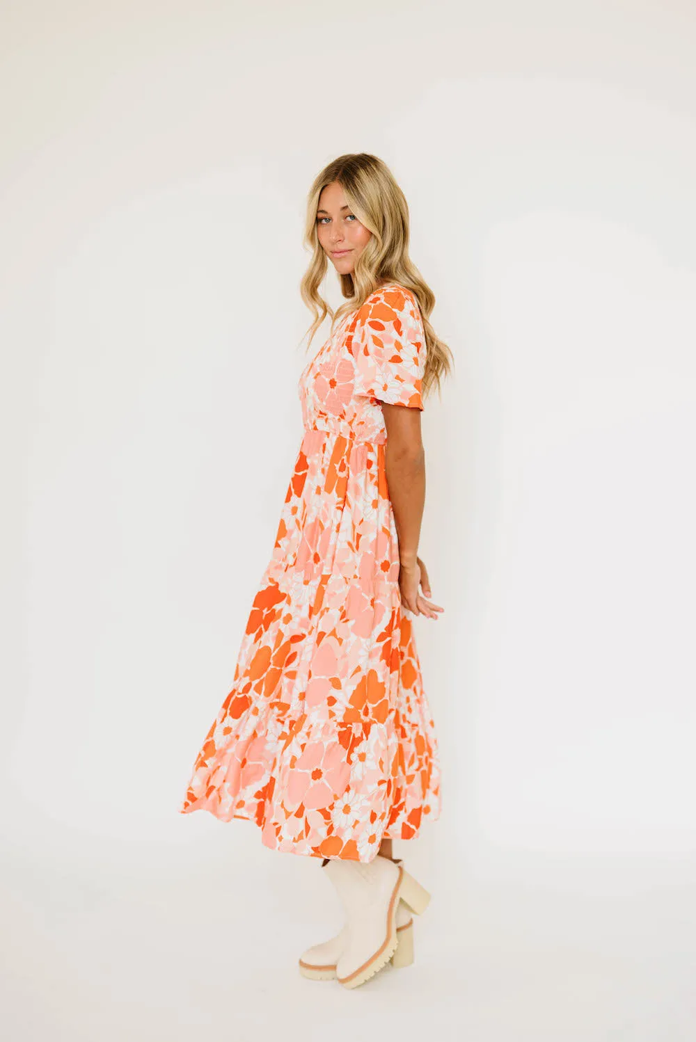 Tayla Dress in Tangerine