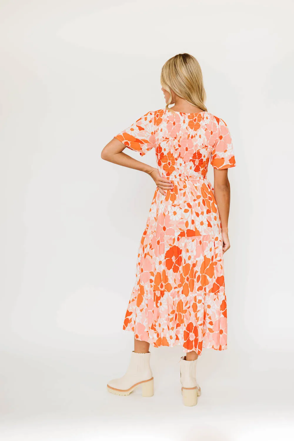 Tayla Dress in Tangerine