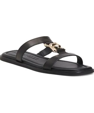 Tj Maxx Leather Boston Ornamented T-Strap Comfort Slide Sandals For Women