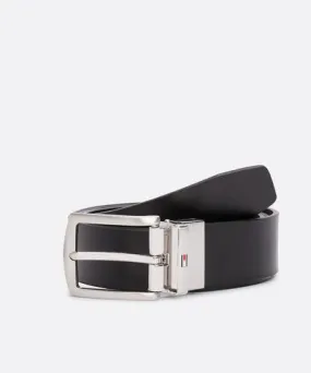 Tommy Hilfiger Men's Reversible Flag Logo Loop Leather Belt