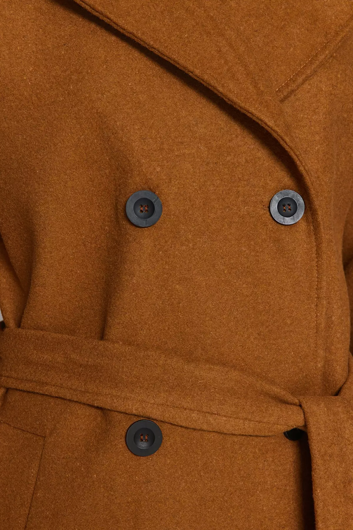 Trendyol Camel Belted Trench Coat