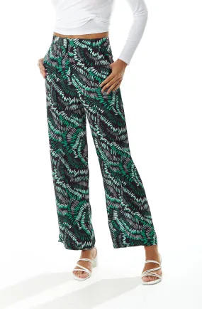 Trousers | Abstract Print Trousers in Black | Liquorish