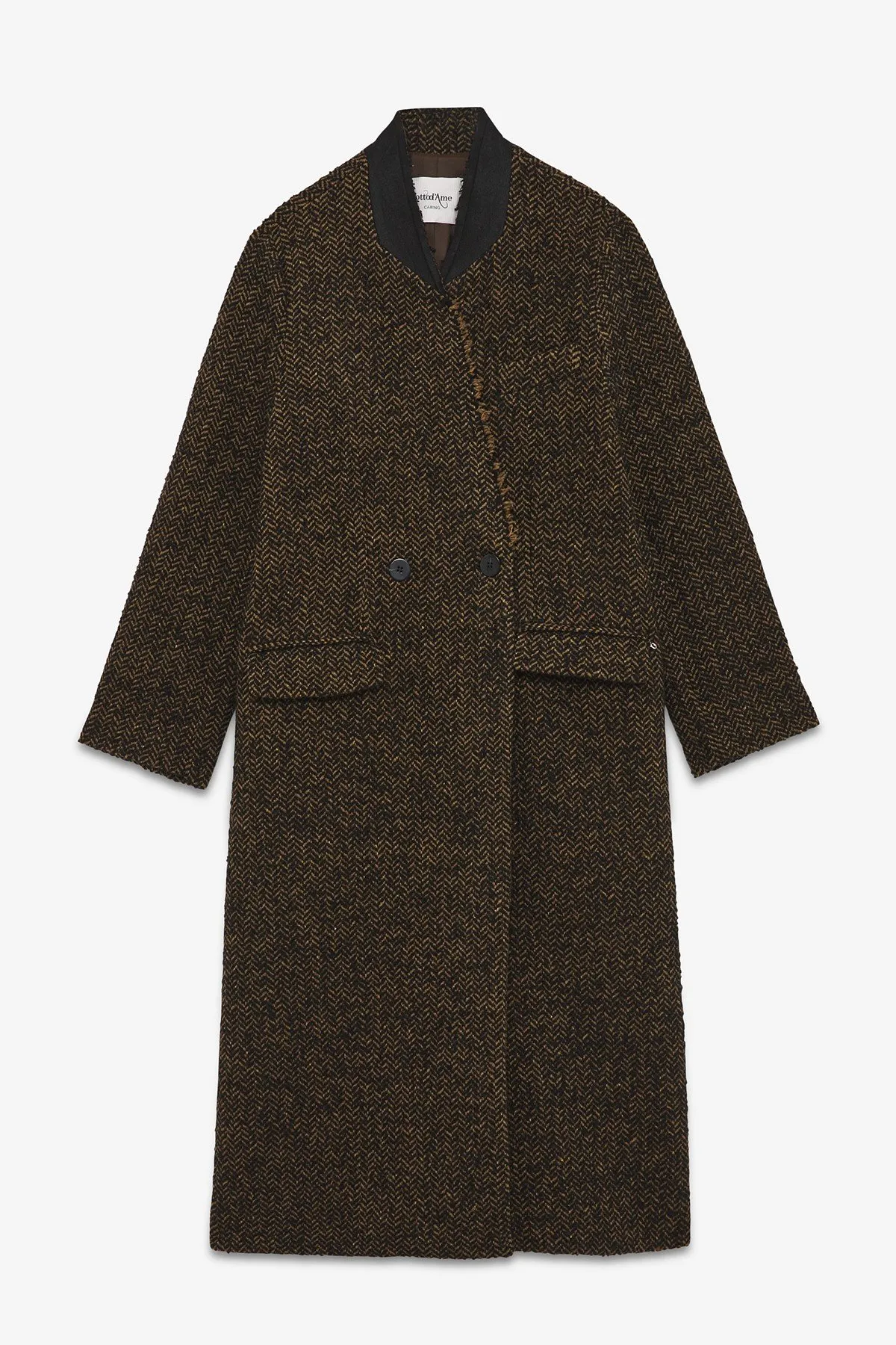 Tweed double-breasted coat