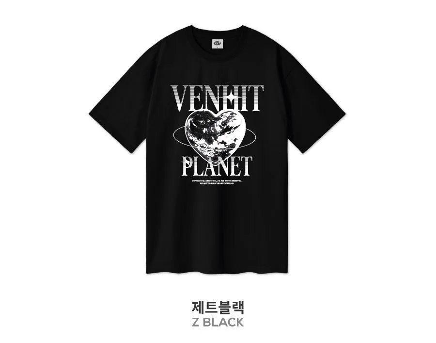 VENHIT  |Heart Unisex Street Style Short Sleeves Oversized Logo