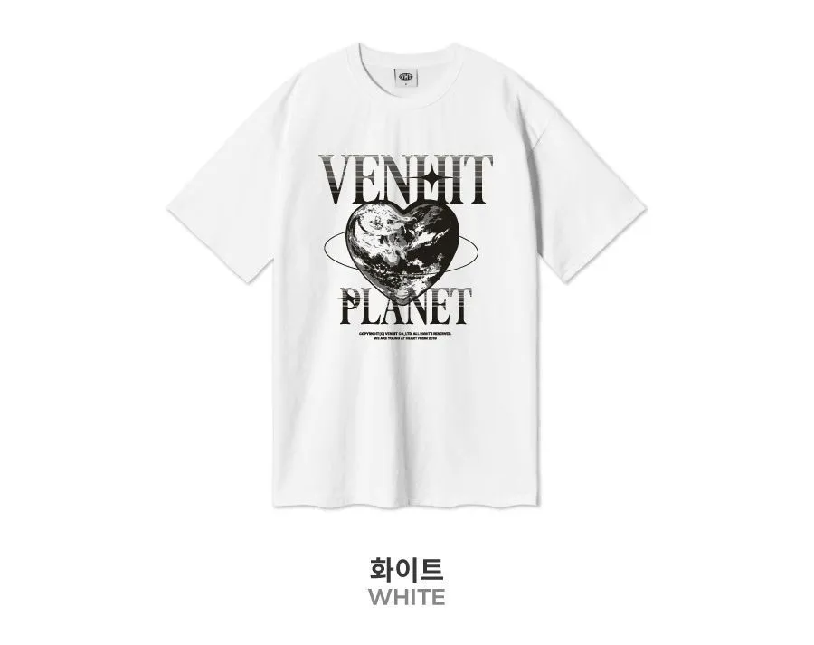 VENHIT  |Heart Unisex Street Style Short Sleeves Oversized Logo