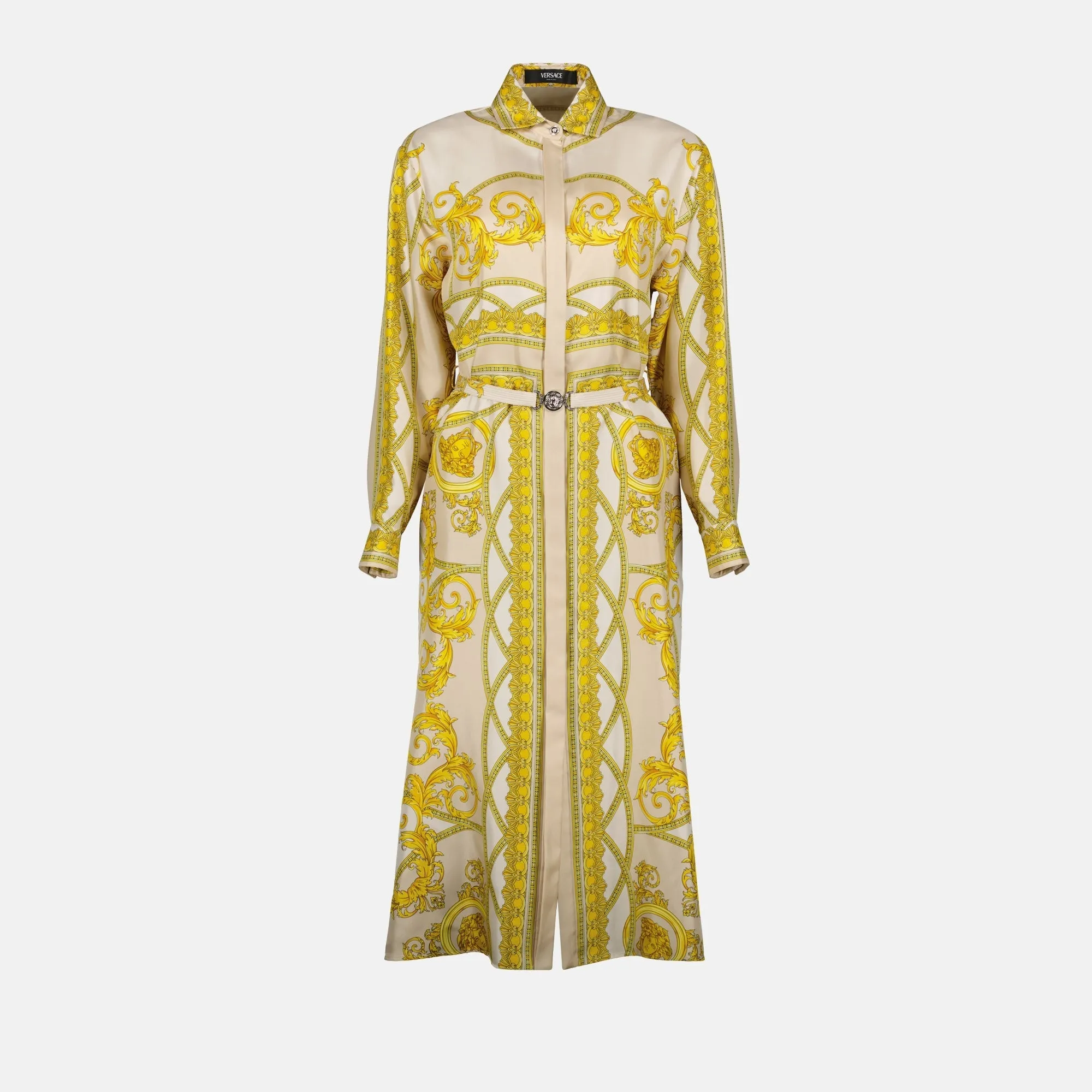 Versace silk shirt dress with print