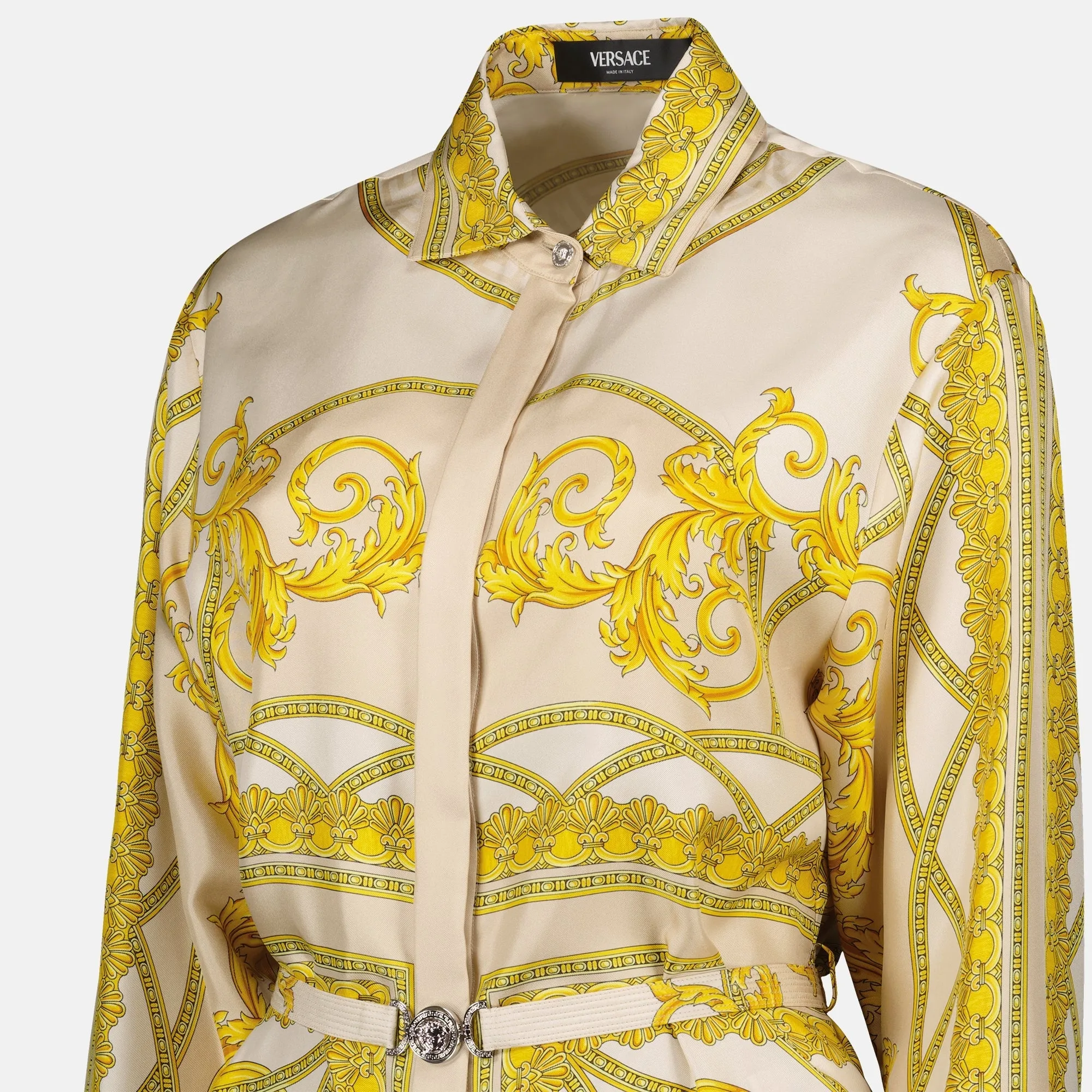 Versace silk shirt dress with print